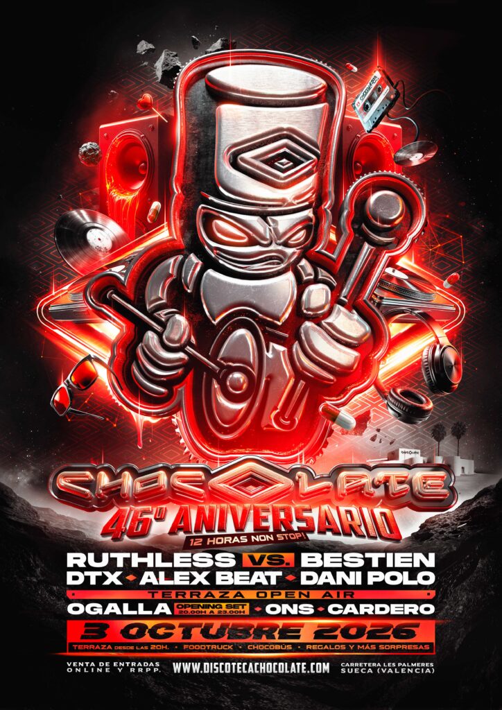 Cartel del 46º Aniversario de Discoteca Chocolate, 3 de octubre de 2026