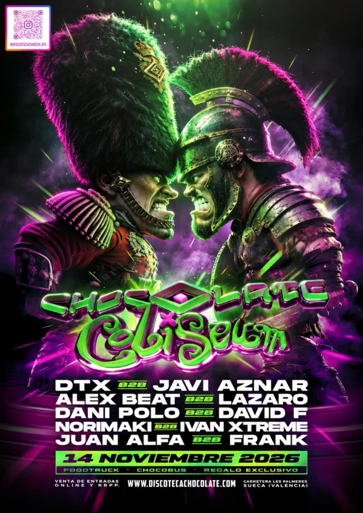 Cartel de Coliseum en Discoteca Chocolate, 14 de noviembre de 2026